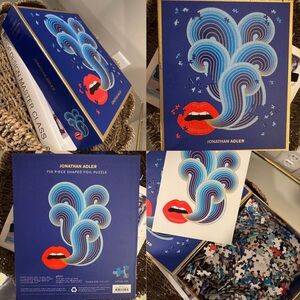 Jonathan Adler Blue and Red Artistic Puzzle